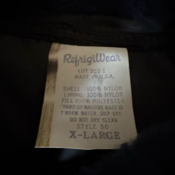 Vintage Refrigiwear navy jacket faux fur collar size XL style 56 - Picture 12 of 16